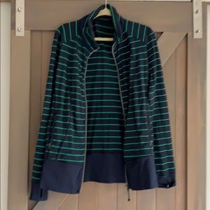 EUC Lululemon Asana Striped Zip Up Jacket